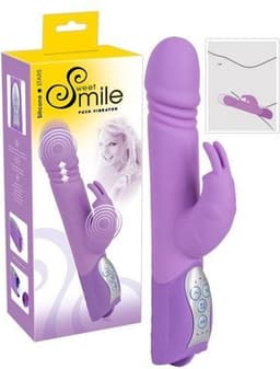 Sweet Smile – Konijn Vibrator met Stimulatie Groeven en Trillende Kop voor Wellustige Momenten – Paars — thumbnail 1