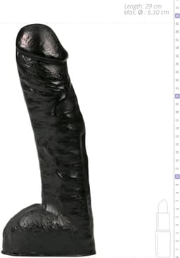 Realistische Dildo 29 cm - Zwart — thumbnail 5
