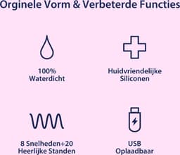 Intertoyseks Magic Wand Vibrator – Clitorisstimulator – 20 Modi & 8 Snelheden – Stil – USB-Oplaadbaar – Waterdicht – Roze — thumbnail 15