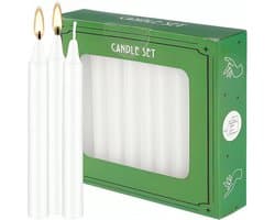 Set van 20 Witte Kaarsen met Spreuken voor Rituelen en Meditatie