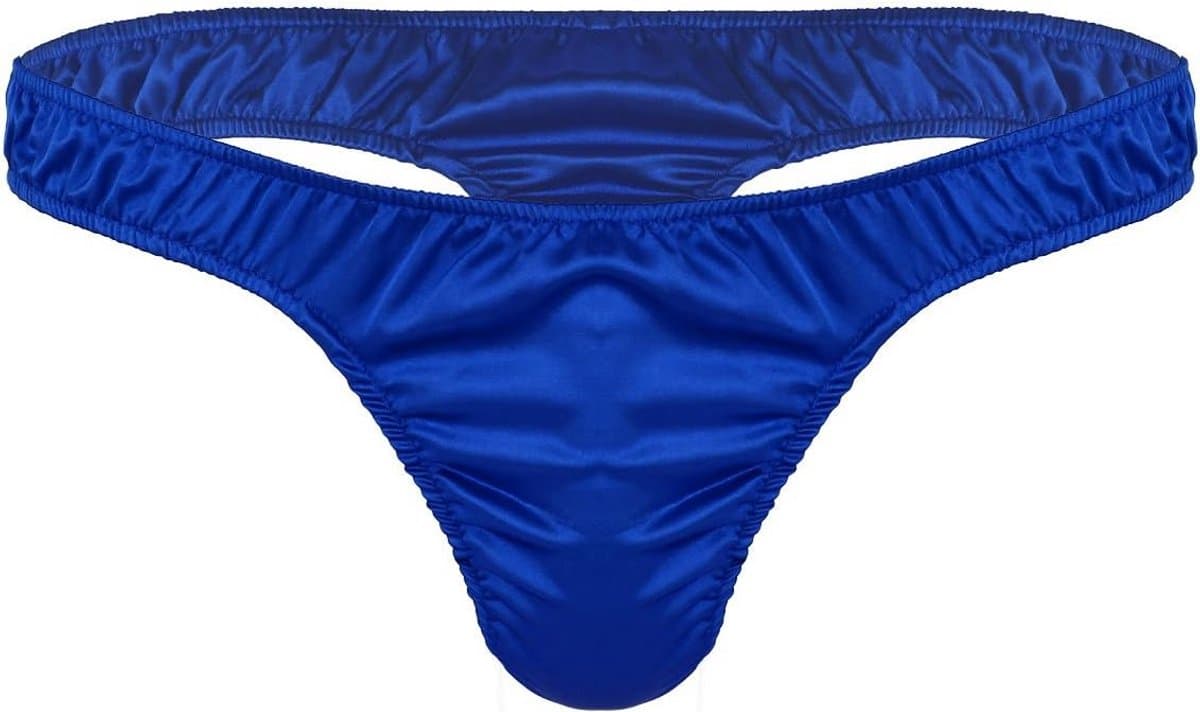 Satijnen Heren Strings en Tanga's - Sexy Ondergoed met Lage Tailleband — afbeelding 1