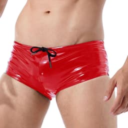 Glanzende Heren Boxershorts Lak Look Strakke Korte Broek — thumbnail 3