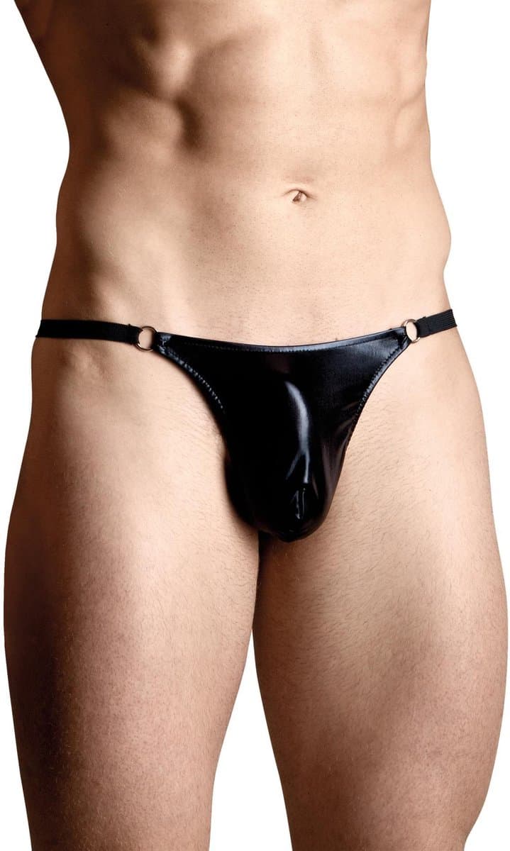 SoftLine Collection - Sexy G-string met wetlook uiterlijk zwart Onesize S t/m L — afbeelding 1