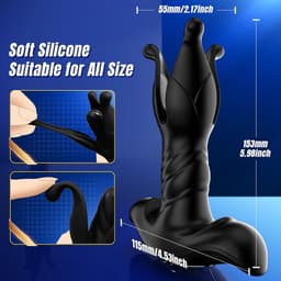Oneay Prostaatmassager met Vibratie – Anale Plug voor Mannen – Buttplug Mannenseksspeeltje – 9 Intensiteitsniveaus – Kloppende & Trillende Bewegingen – Met Afstandsbediening — thumbnail 7