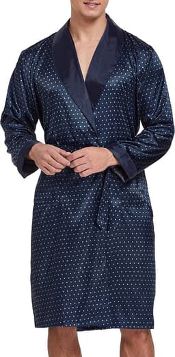 Luxe Satijnen Badjas Set Heren met Lange Mouwen en Korte Broek — thumbnail 6