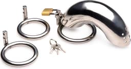 Roestvrij Stalen Penis Kooi Met 3 Ringen — thumbnail 1