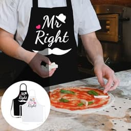 Gepersonaliseerd Mr & Mrs Schort - 2 Stuks Keukenschort voor Valentijnsdag, Bruiloft, Verloving en Verjaardag — thumbnail 6