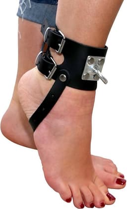 Kiotos Leather - Leren Enkelboeien Met Heavy Duty o-ring En Extra bandje onder de voeten - Zwart — thumbnail 2