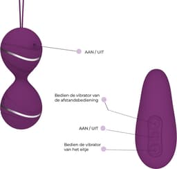Playbird® - vibrerend eitje - met extra vibrator in afstandsbediening - vibrerend ei - oplaadbaar - sexspeeltje voor koppels – paars — thumbnail 3