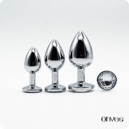 Metalen Buttplugs voor mannen en vrouwen - Erotiek & Seksspeeltjes - Buttplug Set 3-Delig - Anale speeltjes & Butt Plug - Wit — thumbnail 10