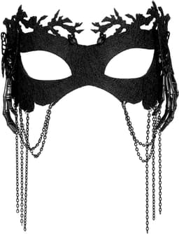 Zwart masker met vlinder- en schedelelementen voor dames - Venetiaans maskerade feest Halloween carnaval bal gala — thumbnail 1