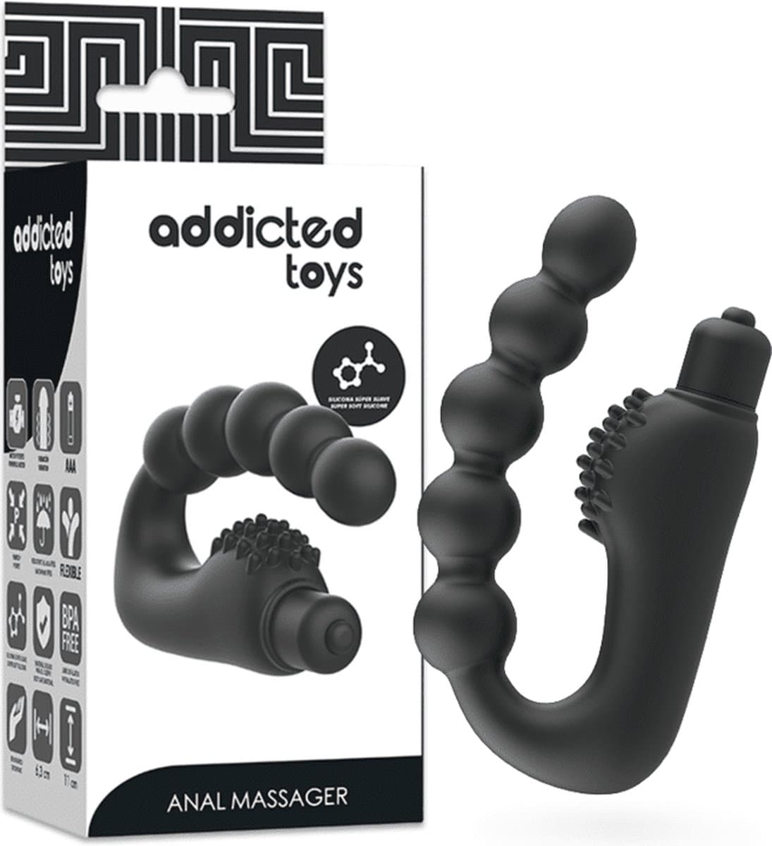 ADDICTED TOYS | Addicted Toys Anal Massager Prostatic With Vibration | Sex Toy for Couples | Vibrator | Prostate Massager | Sex Toy for Man | Sex Toy — afbeelding 1