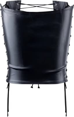 Sexy Corset Top met Vetersluiting - Lingerie - Faux Leder - Dames - Zwart — thumbnail 5