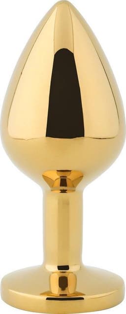 Banoch - Buttplug Aurora blue gold Large - gouden Metalen buttplug - Diamant steen - blauw — thumbnail 4