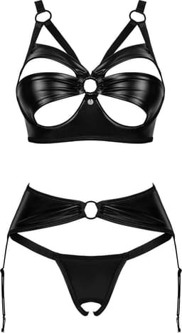 Obsessive - Armares Kruisloze 3-Delige Set - Zwart — thumbnail 2