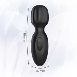 Pixey 2GO Mini Wand Vibrator - 10 Standen - USB Oplaadbaar - Waterdicht - Zwart — thumbnail 3