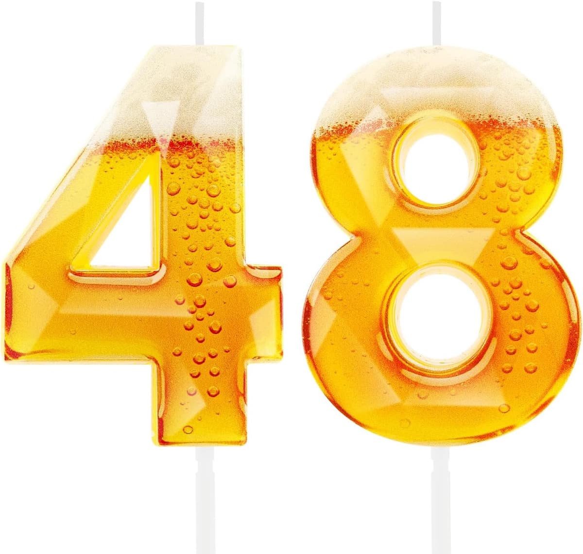 Verjaardagskaarsen met bierthema - 48e verjaardag - leuk cadeau voor mannen - voor bierliefhebbers - Velnivo — afbeelding 1
