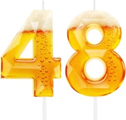Verjaardagskaarsen met bierthema - 48e verjaardag - leuk cadeau voor mannen - voor bierliefhebbers - Velnivo — thumbnail 1