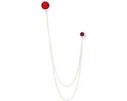 jas kraag ketting broche set, jas reversspeld, shirt ketting pin, revers broche, geschenken voor hem, mannen sieraden accessoire, Mens Gift, Eén maat, Messing Metaal Kristal, Kristal