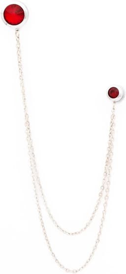 jas kraag ketting broche set, jas reversspeld, shirt ketting pin, revers broche, geschenken voor hem, mannen sieraden accessoire, Mens Gift, Eén maat, Messing Metaal Kristal, Kristal — thumbnail 1