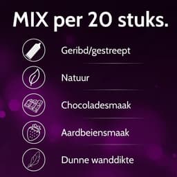 VIBRATISSIMO condooms Mix 100-pack gemengd & glijmiddelset | gevoelsecht & extra vochtig | Zakje dunne wanddikte & gearomatiseerd | flinterdun genopt & geribbeld — thumbnail 2