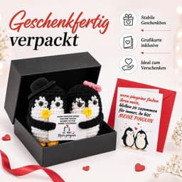 Pinguïn cadeau - handgehaakt figuur - met liefdeskaart - perfect voor geliefden - SnelShoppen — thumbnail 5