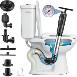 Professional tube cleaner with visual barometer, 4 interchangeable nozzles for pressure tube, drain cleaner for - ShopVlot — thumbnail 1