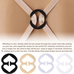 8 Stuks Racerback Bh Bandclips met 4 Antislip Schouderbandjes, Bh Clips om Racerback Houders voor Verborgen Bandjes te Maken voor Jurken Shirts Blazers Baljurken Sporttops — thumbnail 3