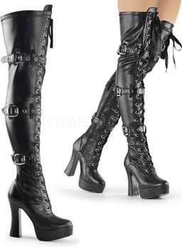 Pleaser - ELECTRA3028 Plateau overknee Laarzen - US 13 - 44 Shoes - Zwart — thumbnail 1