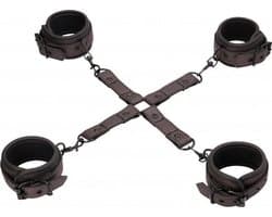 Ouch! Elegance Elegante Hogtie Set met Handboeien en Enkelboeien - Titanium Grijs