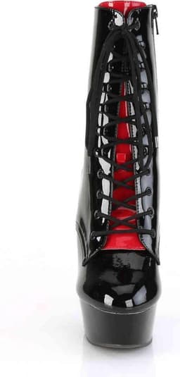 Pleaser - DELIGHT1020FH Plateau Laarzen - US 11 - 41 Shoes - Zwart/Rood — thumbnail 2