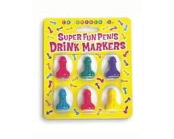 Little Genie - Grappig & Fout - Fop cadeau - Carnaval - Vrijgezellenfeest - Kado artikel - Thema Feest - Super leuke penis-siliconen drinkmarkeringen