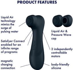 Satisfyer, vibrator, drukgolfvibrator, 'Pro 2 Generation 3 Connect App', 16,5 cm, Liquid Air-technologie, incl. extra opzetstuk, 2 apart regelbare motoren, app-gestuurd — thumbnail 6
