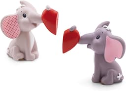 Set van 2 Liefdes Olifanten Figuren met Magneet Hart in Geschenkdoos Grijs — thumbnail 2