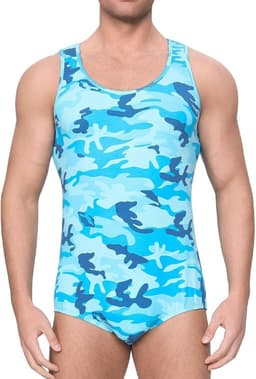 Camo Mouwloze Tank Top Bodysuit Romper voor Heren - Comfortabele Stretch Katoen — thumbnail 4