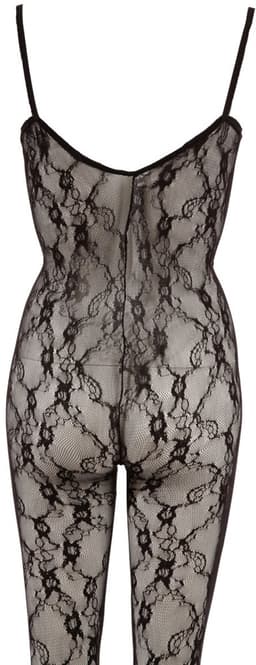 Mandy Mystery Lingerie – Sexy Catsuit Halter Model Klittenband met Vrije Borsten en Open Kruis – Maat XL / 2XL - Zwart — thumbnail 2
