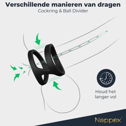 Cockring Siliconen - Nappex™ Uru Penisring voor een Hardere Erectie [Discreet Verzonden] - Rekbare Ballstretcher - Sex Toys voor Mannen en Koppels - Kamasutra - BDSM - Seksspeeltjes Zelf Aftrekken - Erotiek — thumbnail 2
