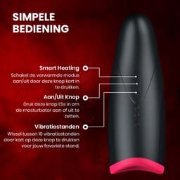 Toys Hub® Automatische Masturbator PRO met Glijmiddel & E-book - 10 Vibraties - Smart Heating - Pocket Pussy - Blowjob Simulator - Elektrisch - Sex Toys voor Mannen Zelf Aftrekken - 14 CM — thumbnail 5