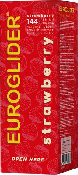 Euroglider Strawberry - Condooms met Aardbeien Smaak - 144 stuks — thumbnail 1