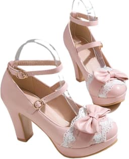 Leuke Boog Hakken Mary Janes Schoenen voor Dames - Jurk Platform Strappy Hoge Hakken Kawaii — thumbnail 6