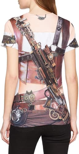 Dames T-shirt Korte Mouwen Steampunk Stijl Uniek Design — thumbnail 4