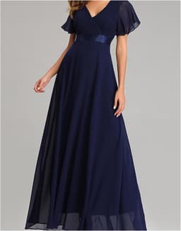 Avondjurk Dames - Feestjurk Maxi - Bruiloft Gast - V-hals Chiffon — thumbnail 4