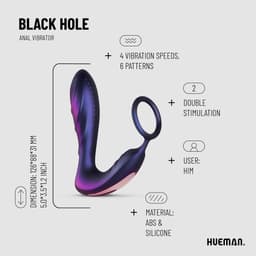 Hueman - Black Hole Anaal Vibrator Met Cockring - Oplaadbaar - Waterproof - Vibrators - Vibrators voor Mannen - Buttplug - Anal Plug - Sex Toys voor Mannen - Seksspeeltjes - Butt Plug - Paars — thumbnail 19