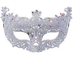 Masker - Venetiaans masker - Oogmasker - Gemaskerd bal - Verkleedmasker feest - Zilver met glitter - Jonyx