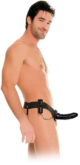 Fetish Fantasy - Vibrating Hollow Strap-On - Dildo - Zwart — thumbnail 15