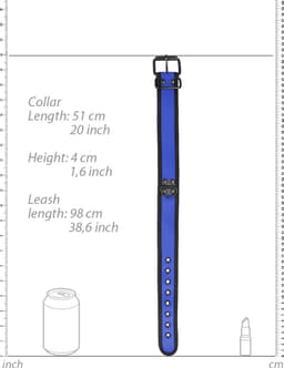 Shots - Ouch! Neopreen Halsband met Riem black,blue — thumbnail 3
