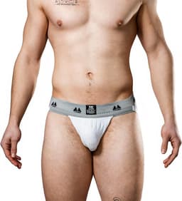 MM Sports Original Edition Swimmer/Jogger Jockstrap 2 inch White - MAAT XL - Heren Ondergoed - Jockstrap voor Man - Mannen Jock — thumbnail 5