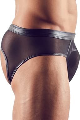 Wetlook Slip Met Open Achterkant - Zwart — thumbnail 3