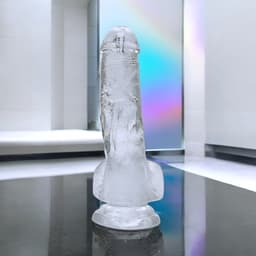 BUM BLING® - Crystal Clear Dildo - Transparant - Zacht Siliconen - 21 cm - Met zuignap — thumbnail 2
