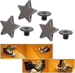 20pcs star shape rivet, star stud button star rivets press studs diy clothes shoes decoration with screws[Black metal color]Rivet pliers — thumbnail 4